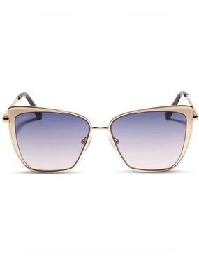 DIFF EYEWEAR *GRACE* Lavender & Pink Gradient Sunglasses with Gold Frames